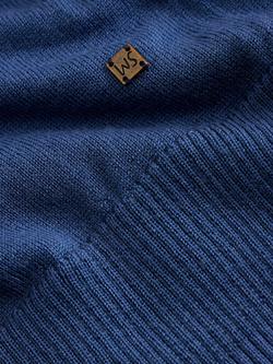 White Stuff Newport Merino Wool Quarter-Button Collared Jumper, Blue - view 2, Blue