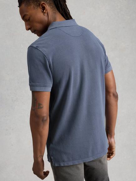 White Stuff Cotton Regular Fit Short Sleeve Utility Polo Shirt - view 2, Blue