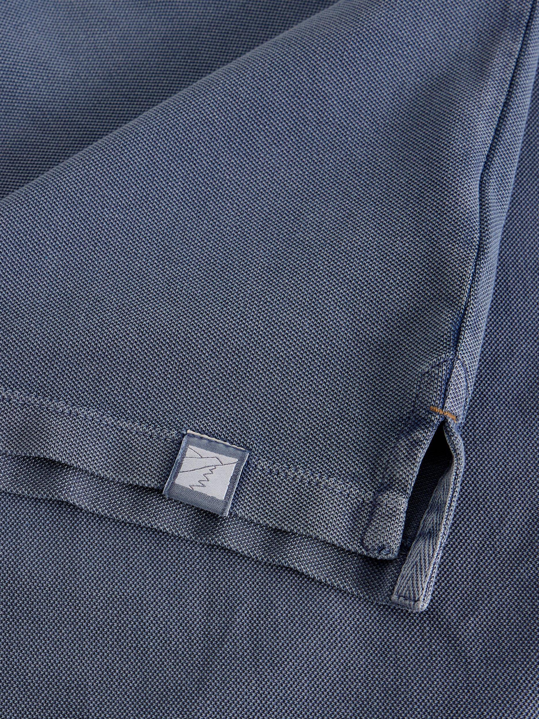 Product image 6 of 6, which shows White Stuff Cotton Regular Fit Short Sleeve Utility Polo Shirt, Blue, S Reg