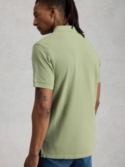 White Stuff Cotton Regular Fit Short Sleeve Utility Polo Shirt - view 2, Green