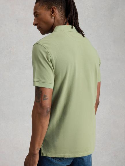 White Stuff Cotton Regular Fit Short Sleeve Utility Polo Shirt - view 2, Green