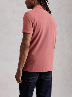 White Stuff Cotton Regular Fit Short Sleeve Utility Polo Shirt - view 2, Dark Pink