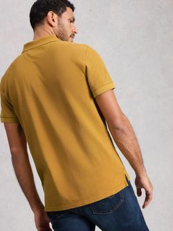 White Stuff Cotton Regular Fit Short Sleeve Utility Polo Shirt, Tan - view 2, Tan