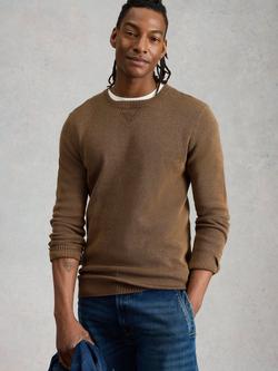 White Stuff Attadale Cotton Crew Neck Jumper, Brown - view 2, Brown