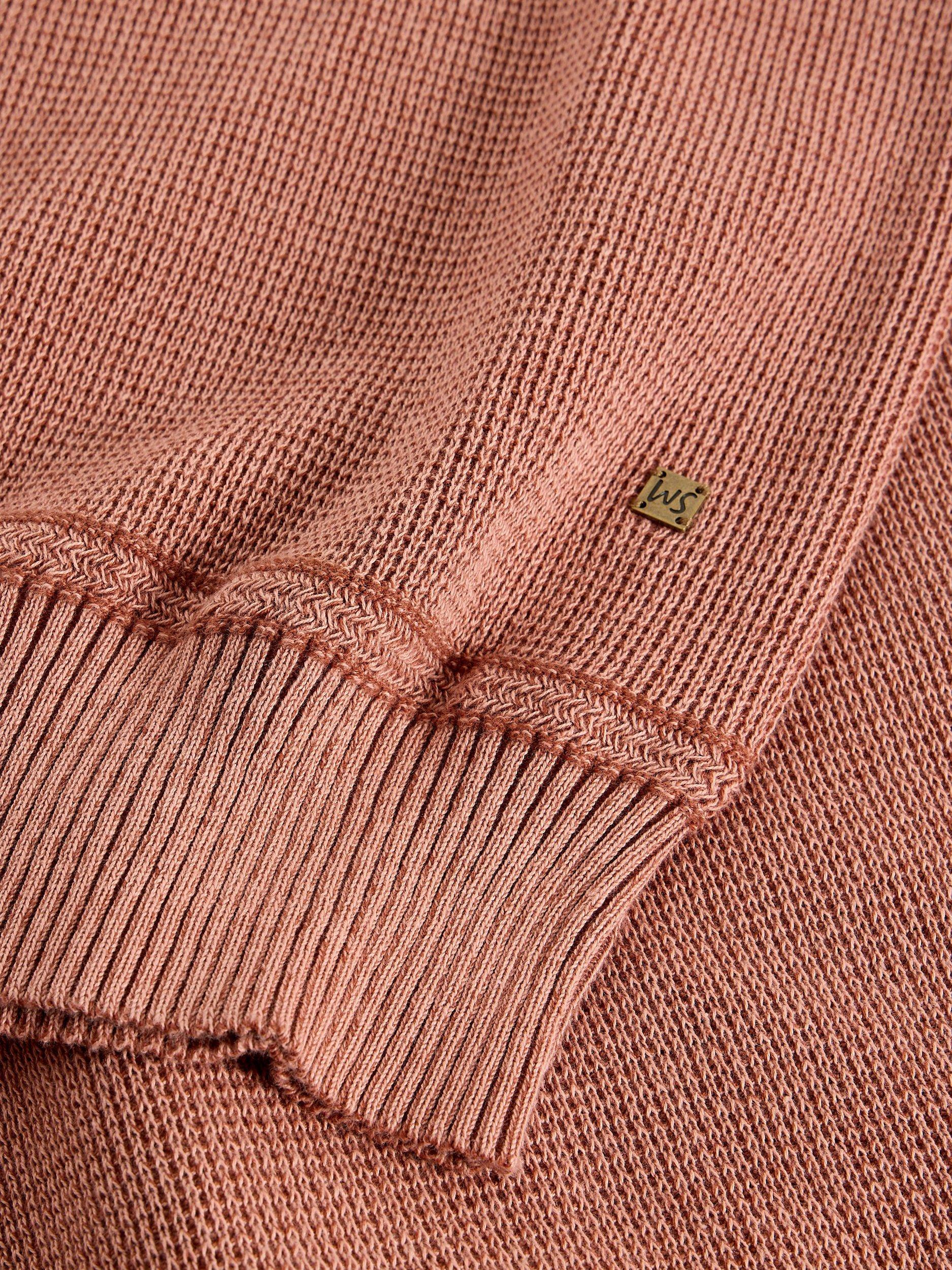 Product image 6 of 6, which shows White Stuff Attadale Cotton Quarter-Zip Jumper, Dark Pink, S Reg