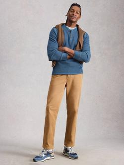 White Stuff Attadale Cotton Henley Jumper, Blue