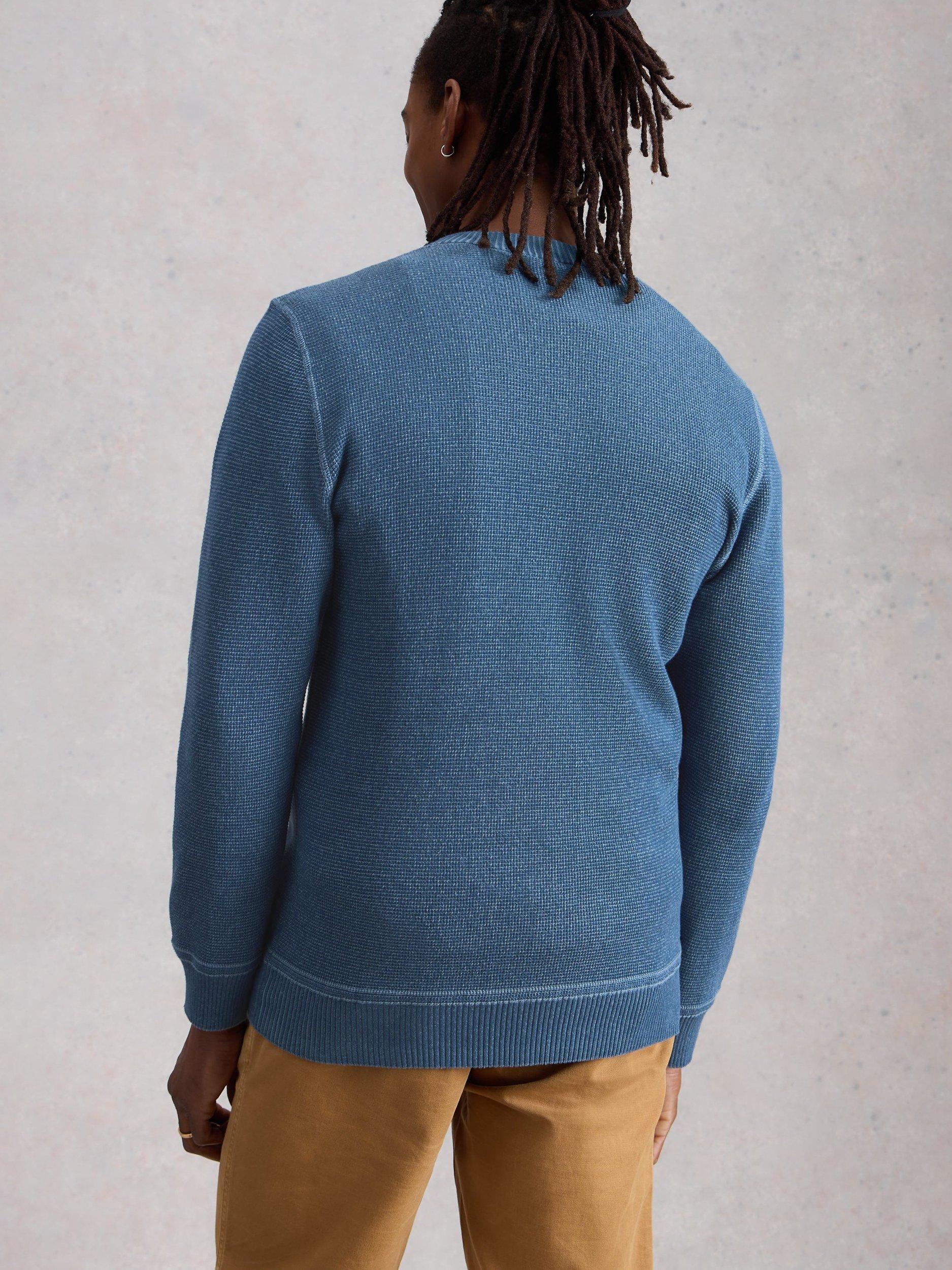 Product image 2 of 6, which shows White Stuff Attadale Cotton Henley Jumper, Blue, S Reg