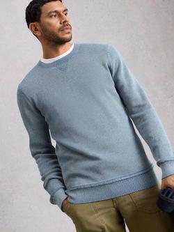 White Stuff Attadale Cotton Crew Neck Jumper, Blue, Blue