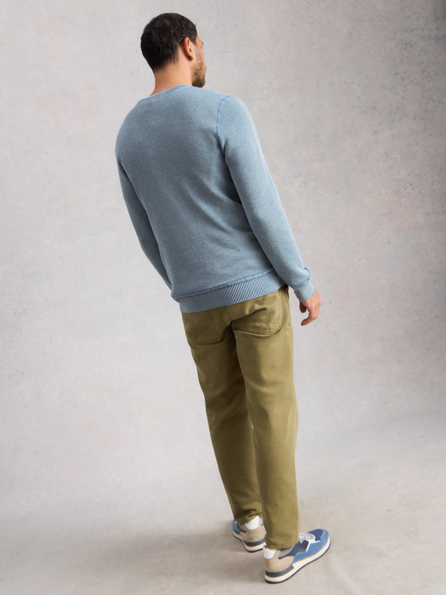 Product image 2 of 6, which shows White Stuff Attadale Cotton Crew Neck Jumper, Blue, S Reg