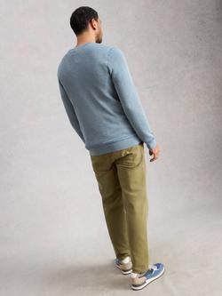 White Stuff Attadale Cotton Crew Neck Jumper, Blue - view 2, Blue