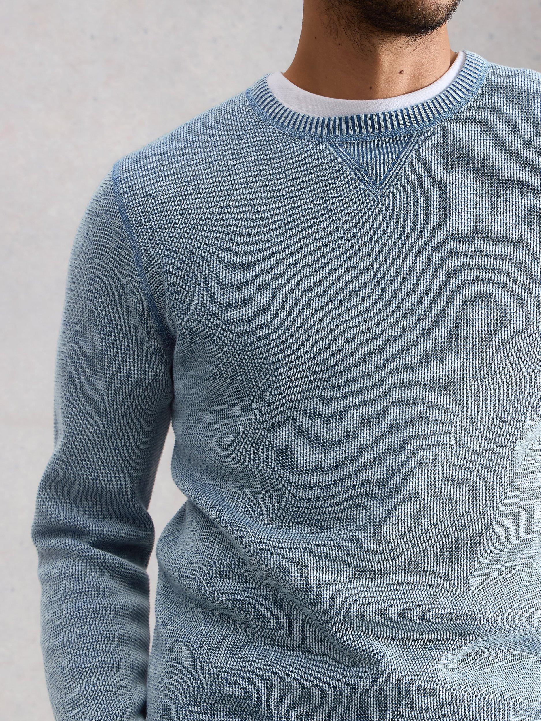 Product image 3 of 6, which shows White Stuff Attadale Cotton Crew Neck Jumper, Blue, S Reg