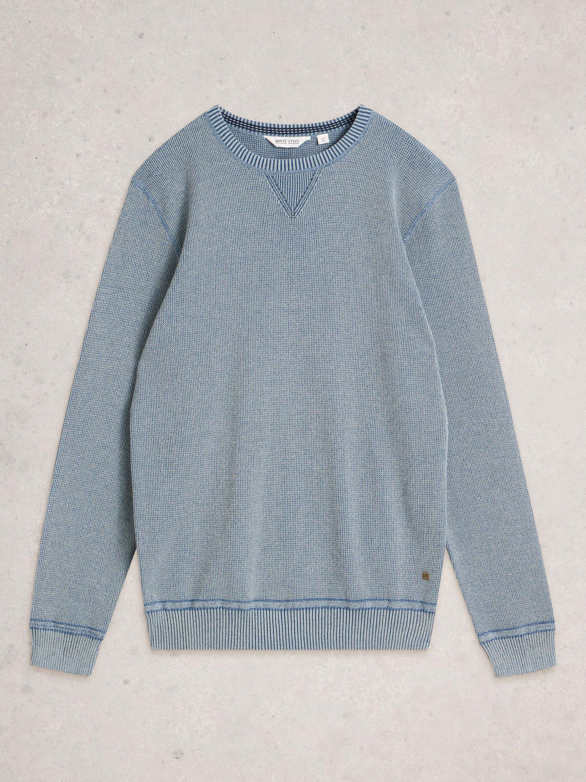Product image 5 of 6, which shows White Stuff Attadale Cotton Crew Neck Jumper, Blue, S Reg