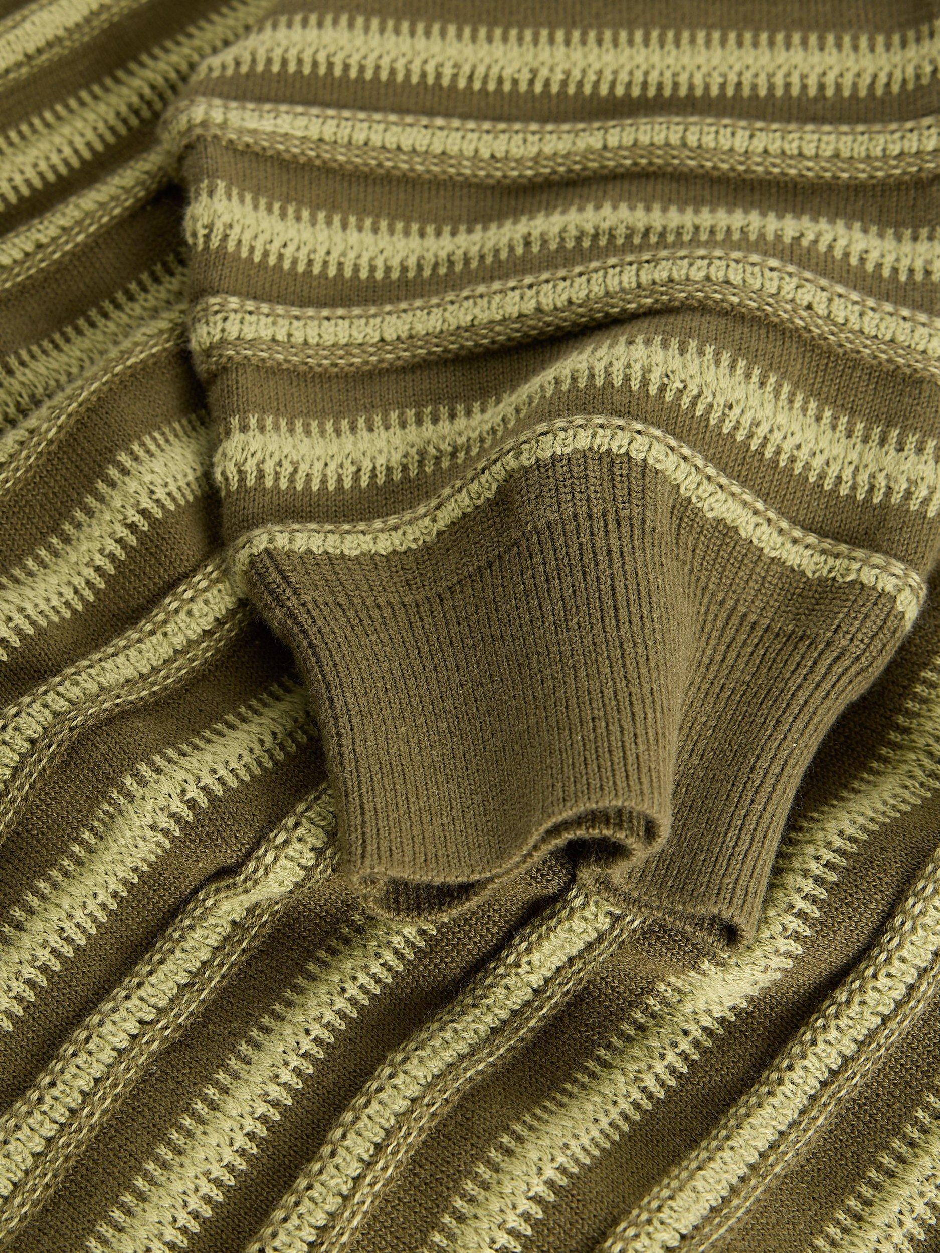 Product image 6 of 6, which shows White Stuff Attadale Cotton Stripe Jumper, Green, S Reg