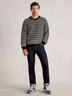 White Stuff Attadale Cotton Stripe Jumper, Navy/White, Navy/White