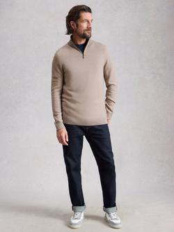 White Stuff Newport Merino Wool Funnel Neck Jumper, Dark Natural