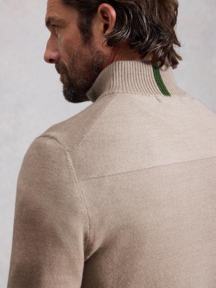 White Stuff Newport Merino Wool Funnel Neck Jumper - view 2, Dark Natural
