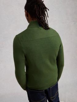 White Stuff Newport Funnel Neck Merino Wool Jumper, Khaki - view 2, Khaki