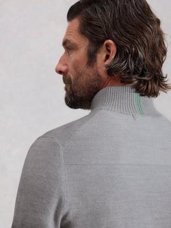 White Stuff Newport Merino Wool Quarter-Zip Jumper, Light Grey - view 2, Light Grey
