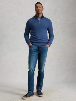 White Stuff Newport Merino Wool Funnel Neck Jumper, Blue
