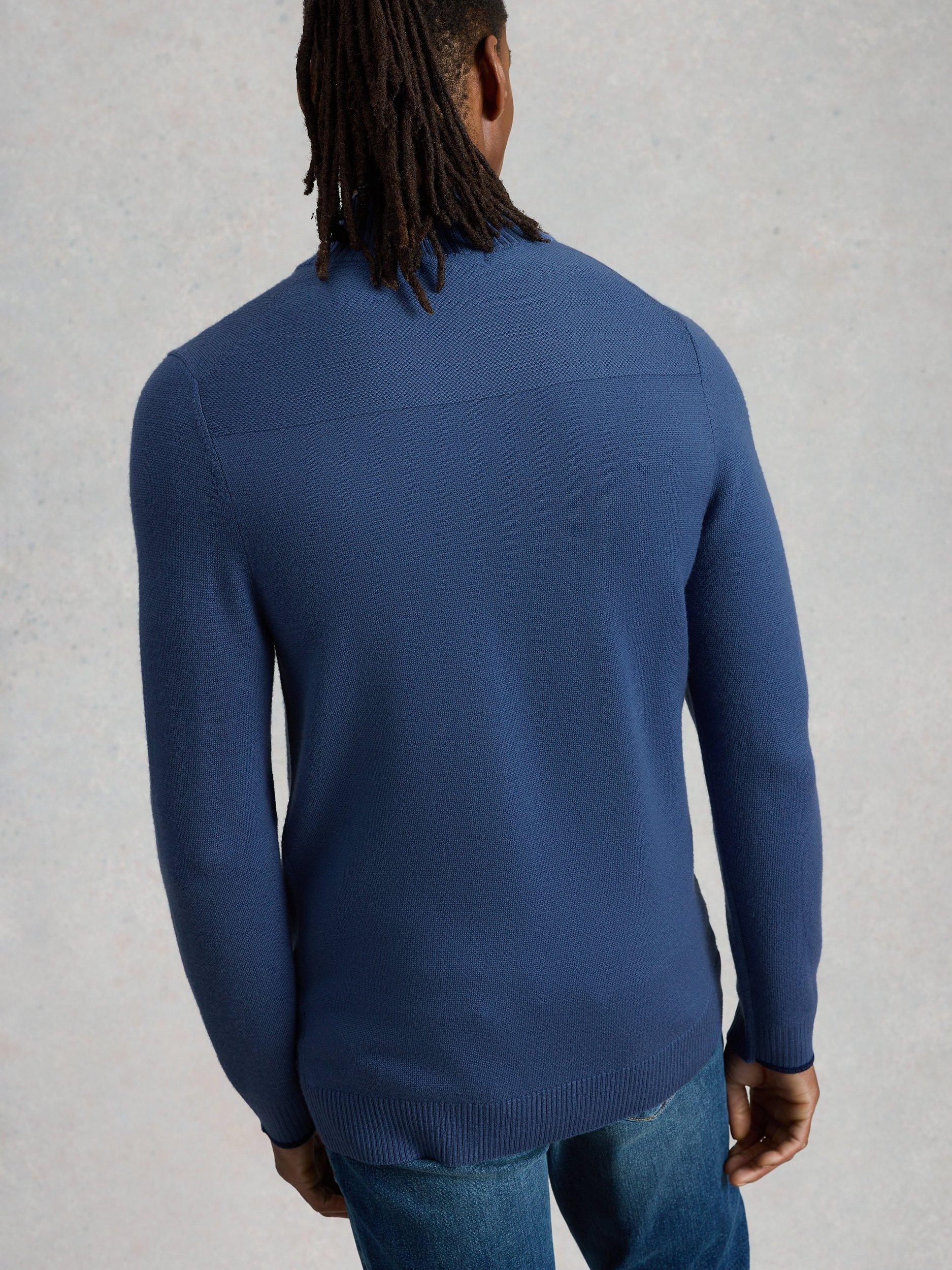 Product image 2 of 11, which shows White Stuff Newport Merino Wool Funnel Neck Jumper, Blue, S Reg