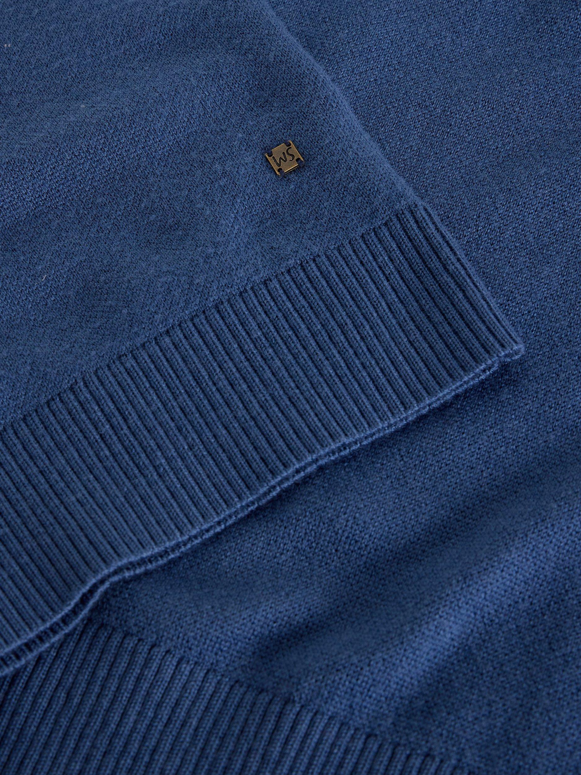 Product image 6 of 11, which shows White Stuff Newport Merino Wool Funnel Neck Jumper, Blue, S Reg