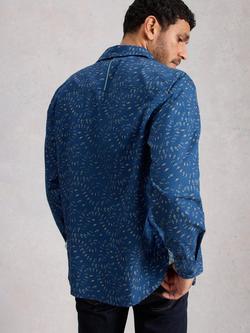 White Stuff Finsbury Cotton Regular Fit Print Shirt, Blue - view 2, Blue