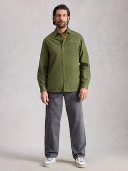 White Stuff Finsbury Cotton Regular Fit Geometric Shirt, Green, Green