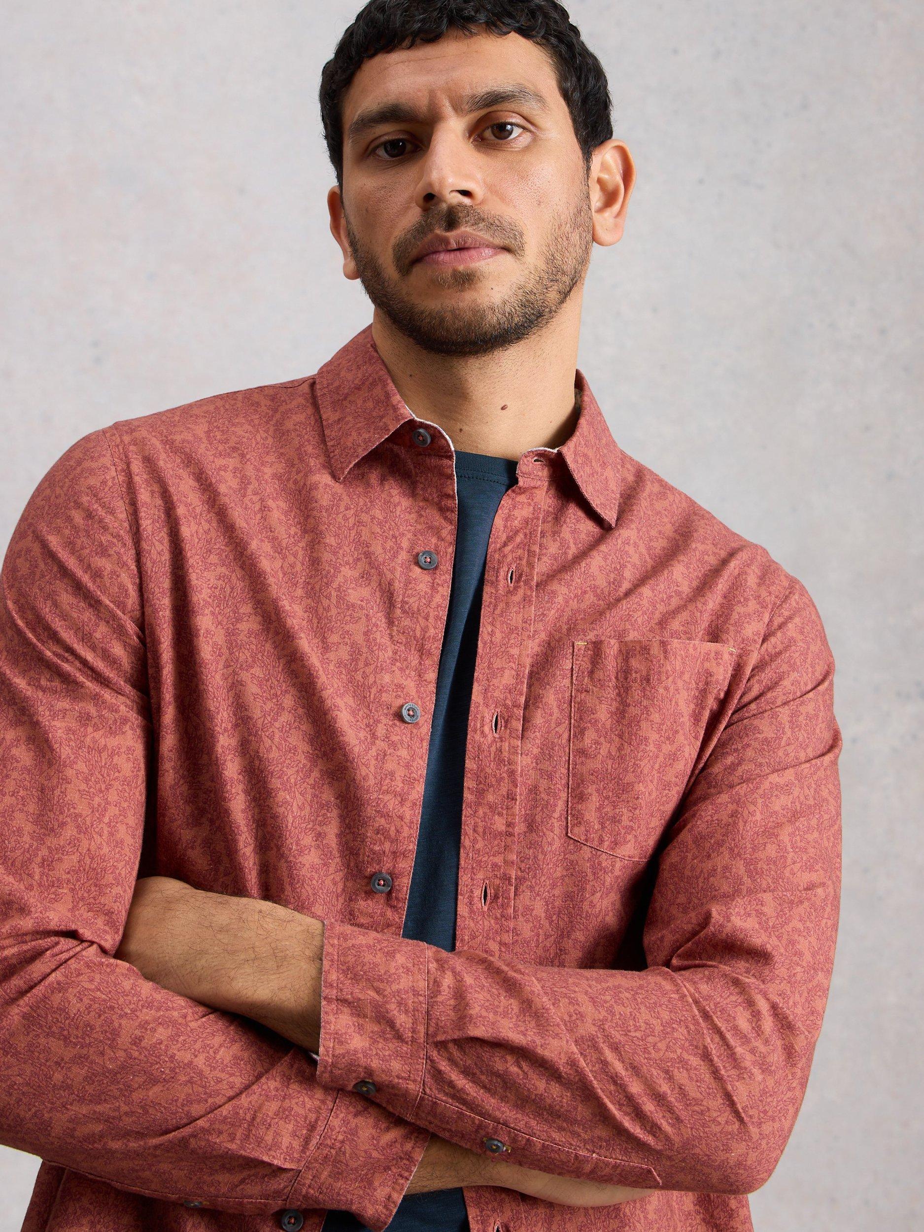 Product image 3 of 6, which shows White Stuff Finsbury Cotton Shirt, Pink, S Reg