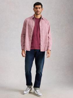 White Stuff Finsbury Cotton Regular Fit Abstract Shirt, Pink, Pink