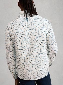White Stuff Finsbury Cotton Regular Fit Fish Print Shirt, White - view 2, White
