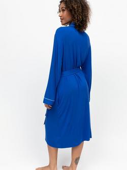 Cyberjammies Ashely Jersey Dressing Gown, Dark Blue - view 2, Dark Blue