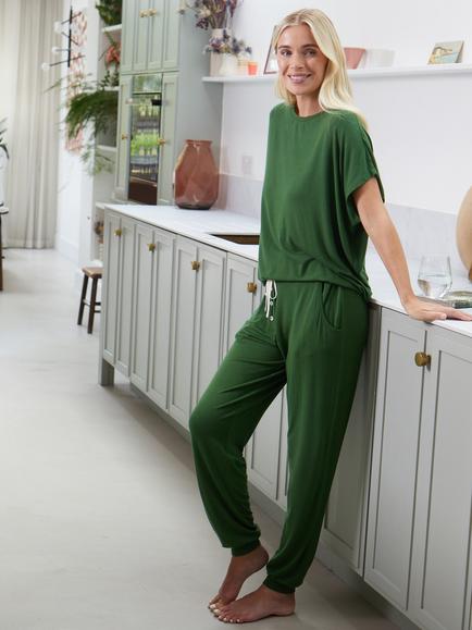 Cyberjammies Charlie Jersey Pyjama Bottoms, Green, Green