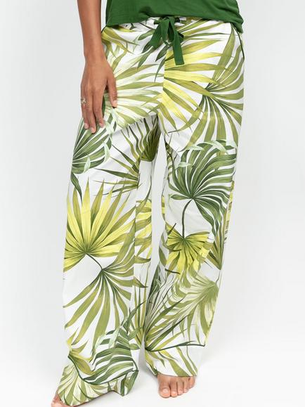 Cyberjammies Charlie Palm Print Pyjama Bottoms, Green, Green