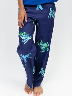 Cyberjammies Ashely Turtle Print Pyjama Bottoms, Navy, Navy