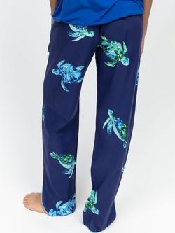 Cyberjammies Ashely Turtle Print Pyjama Bottoms, Navy - view 2, Navy