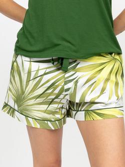 Cyberjammies Charlie Palm Print Pyjama Shorts, Green, Green
