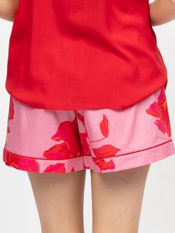 Cyberjammies Pippa Floral Pyjama Shorts, Pink - view 2, Pink