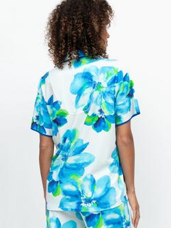 Cyberjammies Ashley Floral Pyjama Shirt, Dark Blue/Multi - view 2, Dark Blue/Multi