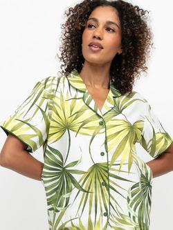 Cyberjammies Charlie Palm Print Pyjama Shirt, Green, Green