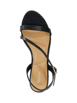 Dune London Jolene Leather Block Heel Double Strap Sandals, Black - view 2, Black