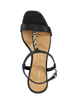 Dune London Josina Leather Embellished Strappy Sandals - view 2, Black
