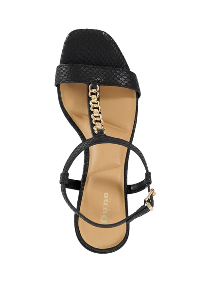 Dune London Josina Leather Embellished Strappy Sandals - view 2, Black