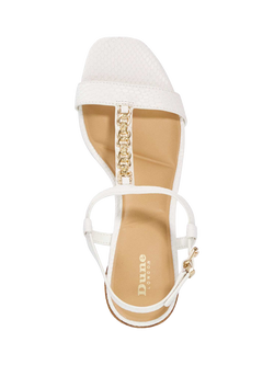 Dune London Josina Leather Embellished Strappy Sandals - view 2, White