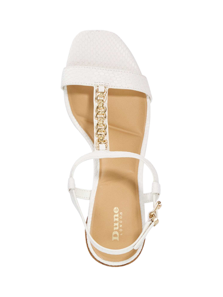 Dune London Josina Leather Embellished Strappy Sandals - view 2, White