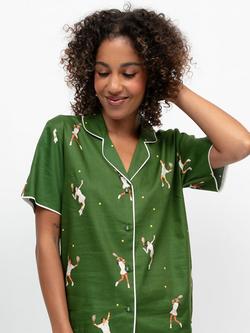 Cyberjammies Charlie Tennis Print Pyjama Shirt, Green, Green