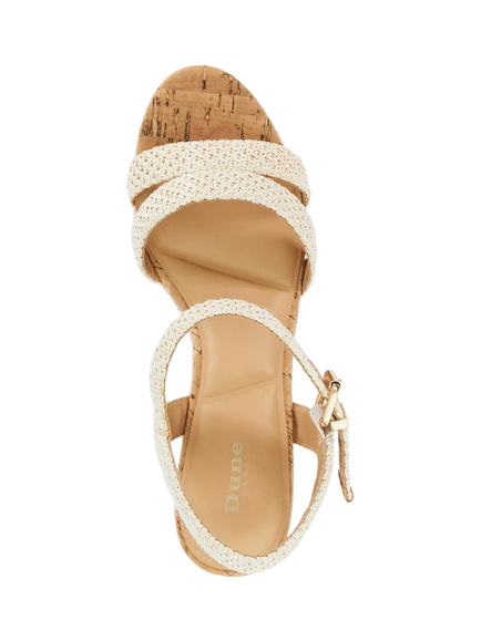 Dune London Kipling Wedge Heel Strappy Sandals, Ecru - view 2, Ecru