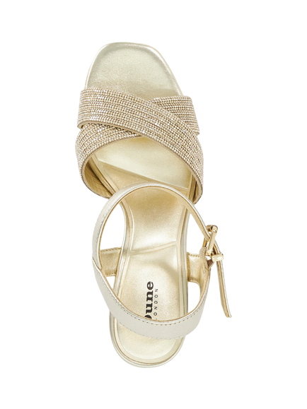 Dune London Kyro Synthetic Wedge Sandals, Gold - view 2, Gold