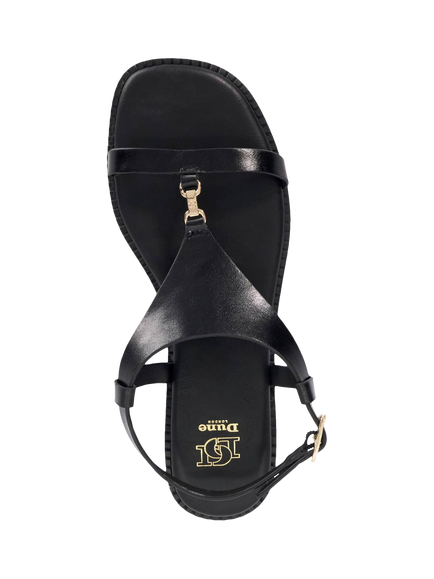 Dune London Laith Leather T-Bar Sandals - view 2, Black