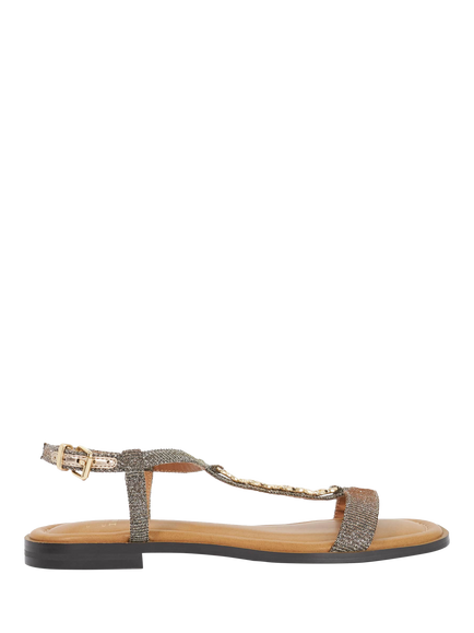 Dune London Lollipops Fabric Chain Detail Strappy Sandals, Bronze, Bronze