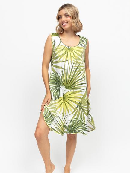 Cyberjammies Charlie Palm Leaf Swing Nightdress, Green, Green